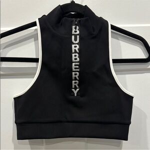 Burberry Black & White Logo Crop Top